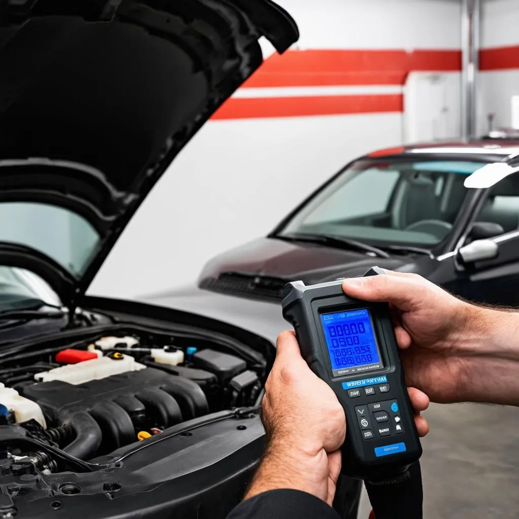 Mechanic using OBD Scanner