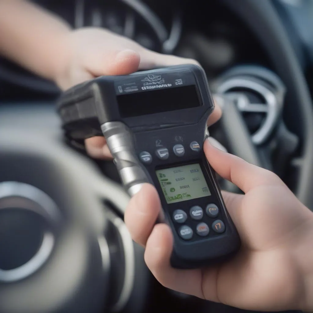 Jaguar OBD Scanner in Use