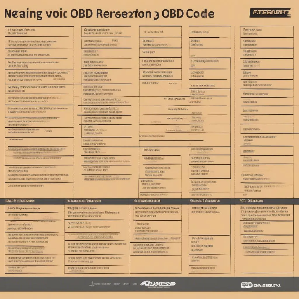 OBD 1 Code Chart