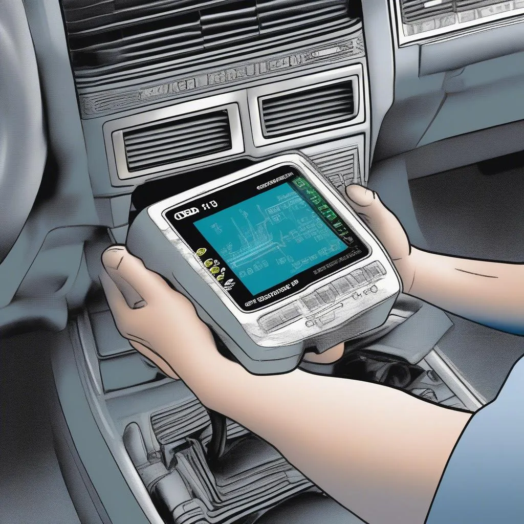 OBD-1 Diagnostic Scanner Illustration