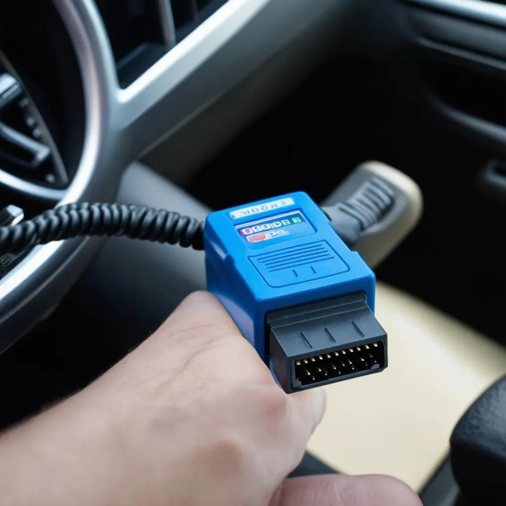 OBD2 Scanner Connected to a Car