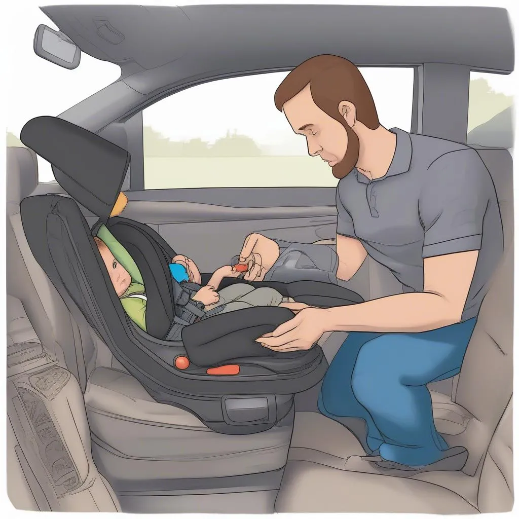 Parent Installing Car Seat