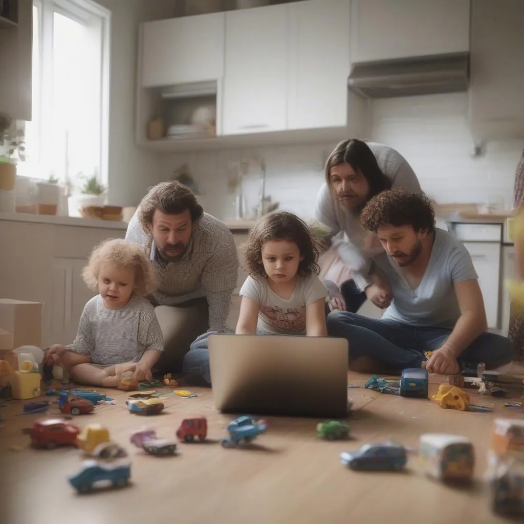 Parents struggling to work from home while caring for their children