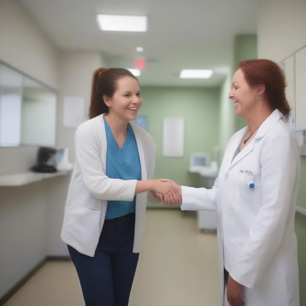 Happy patient receiving treatment at the Urgent Care Center