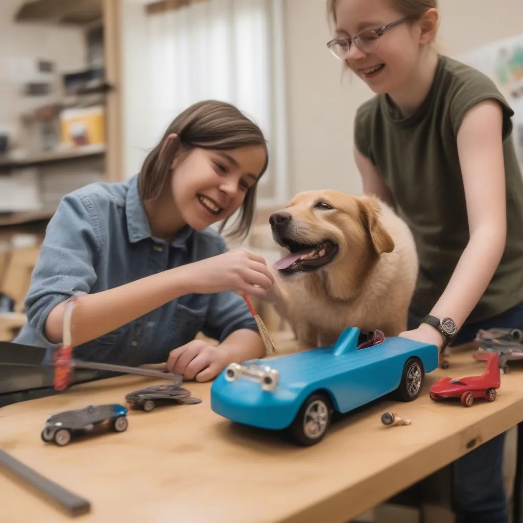 pinewood derby car dog building