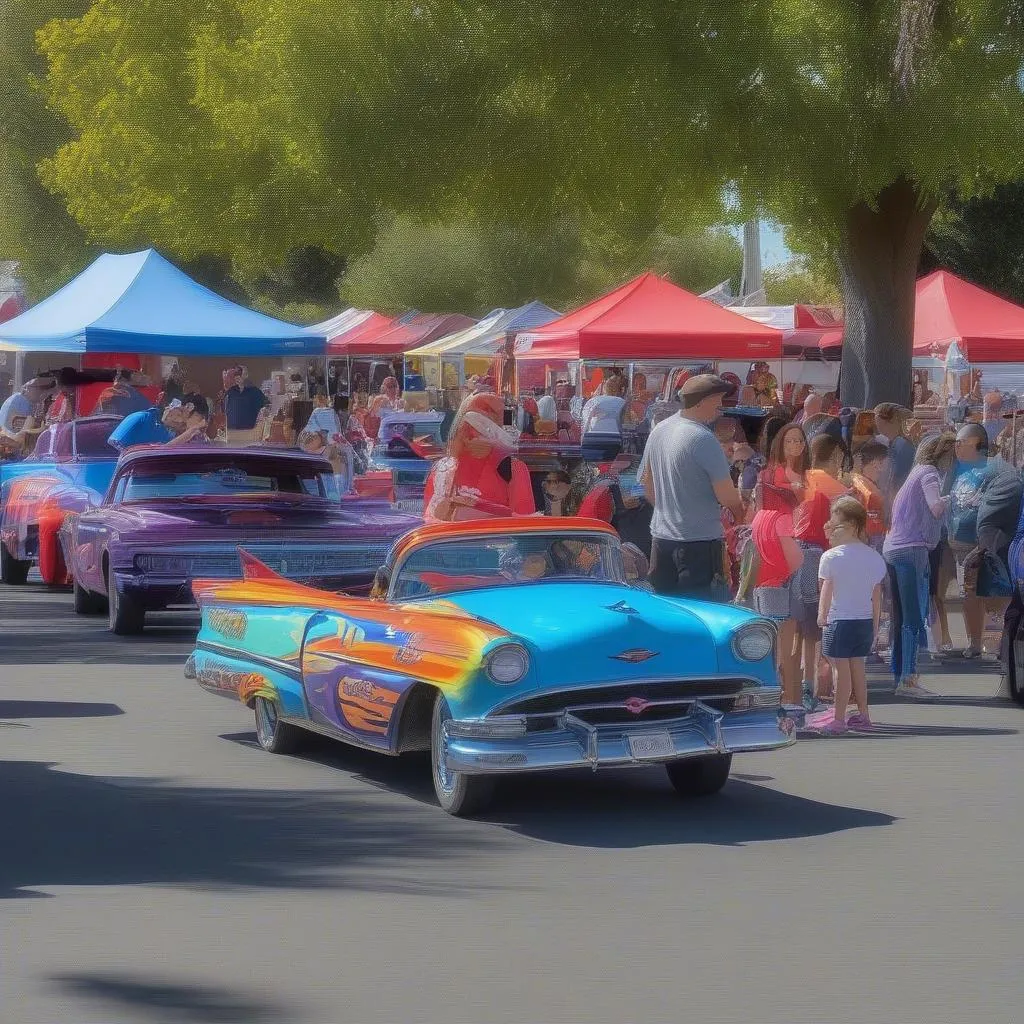 Family-friendly atmosphere at the Pleasanton Car Show