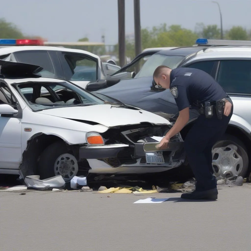 Police investigating car accident