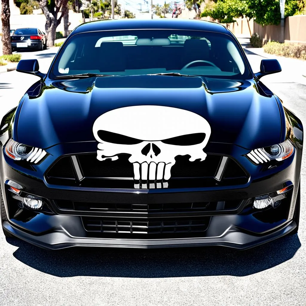 Punisher car hood decal