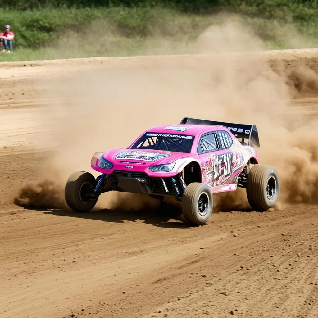 RC Car Racing on Dirt Track