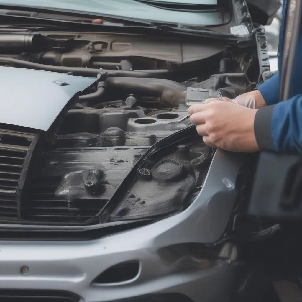 Inspecting Salvage Title Car Damage