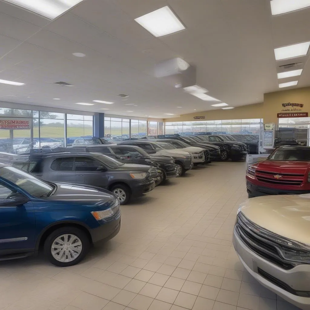 Scottsburg car lot dealership interior with friendly staff, showcasing a welcoming and helpful environment.