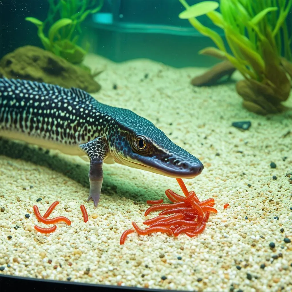 Senegal Bichir feeding time