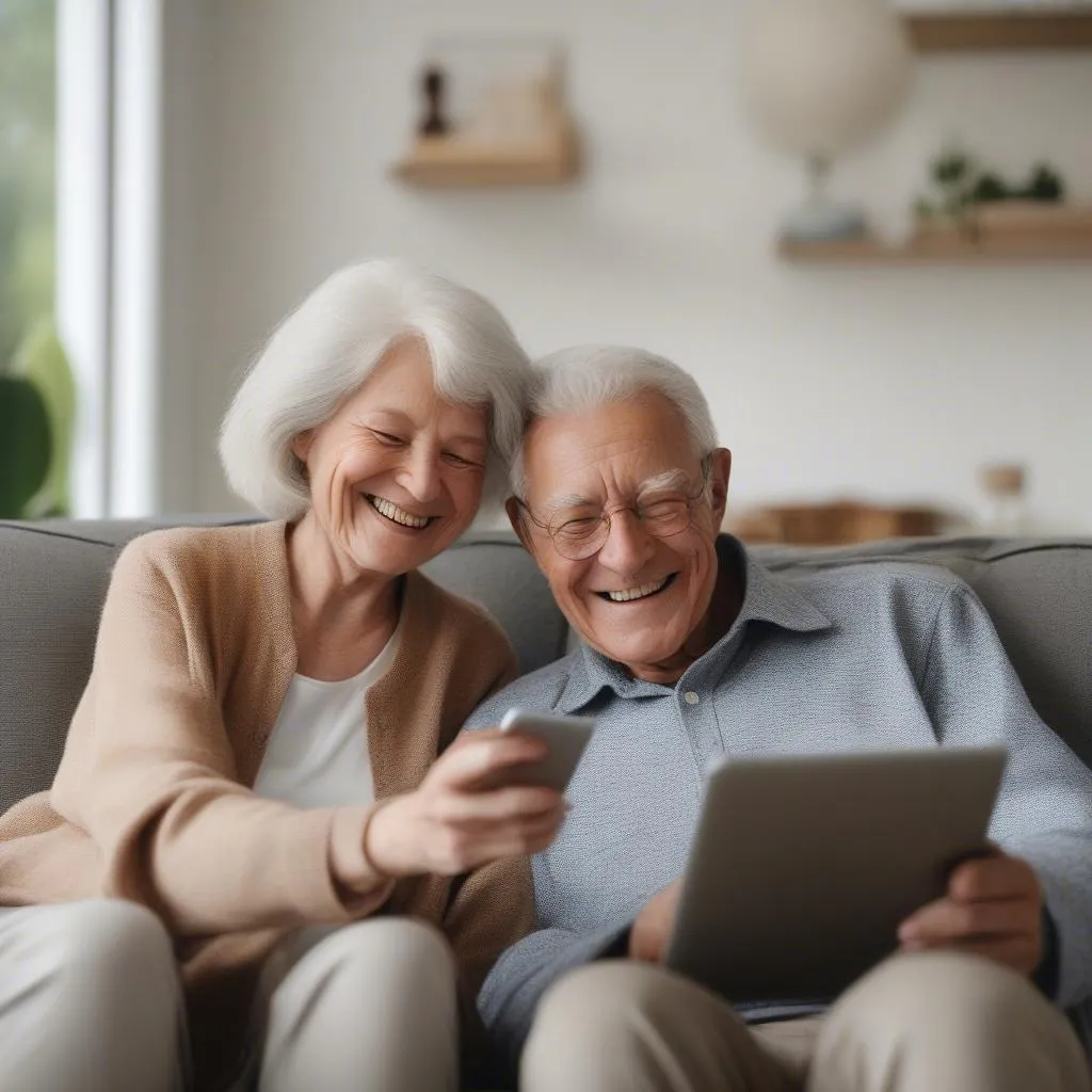 Senior Couple Using Tablet