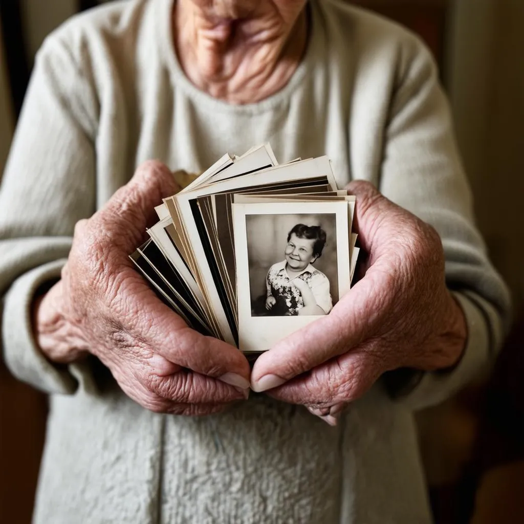 Senior Woman with Photographs