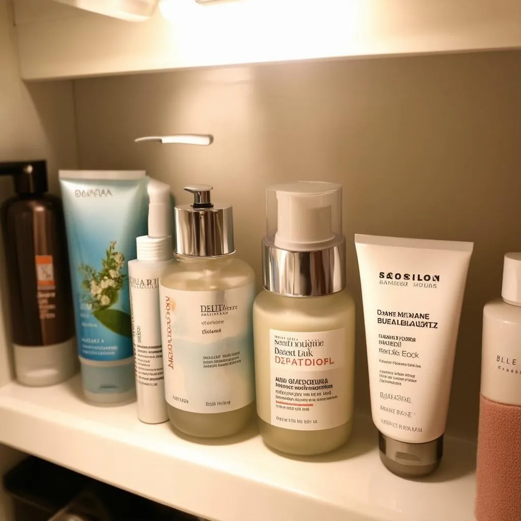 Skincare Products on a Shelf