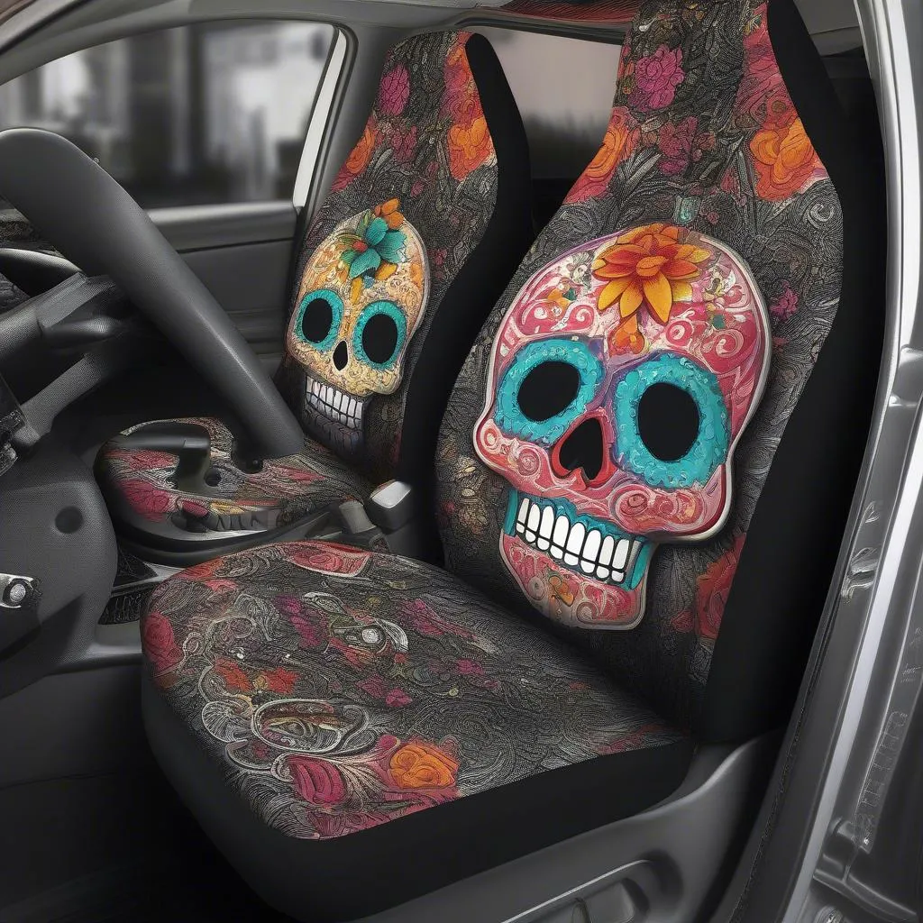 Sugar Skull Car Seat Covers: Add a Touch of Mexican Culture to Your Ride