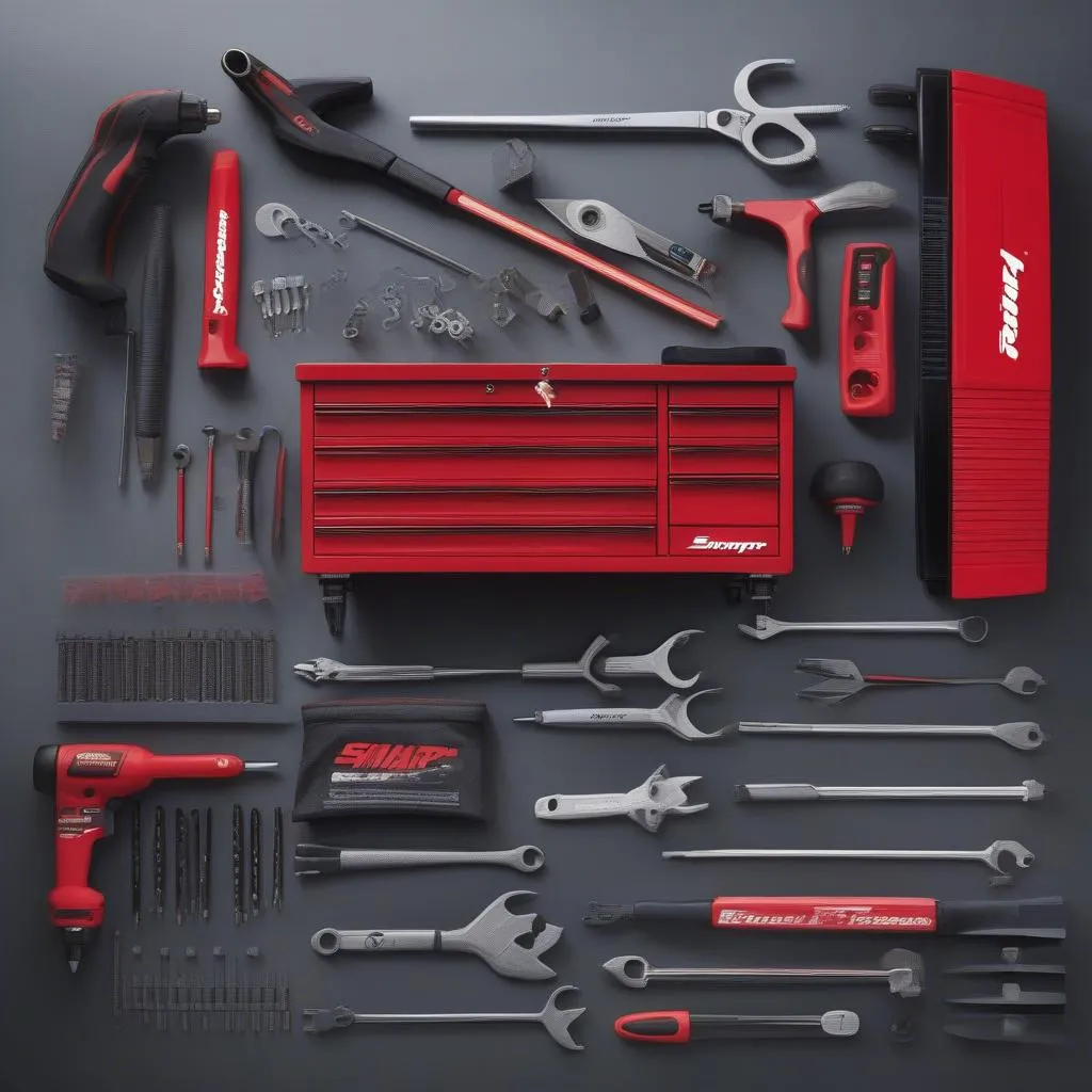 Snap-on tools on a workbench, ready for use in servicing European vehicles