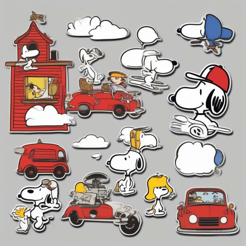 Variety of Snoopy car decals