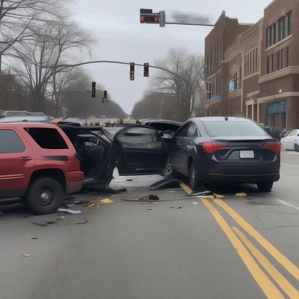 South Bend Car Accident Scene