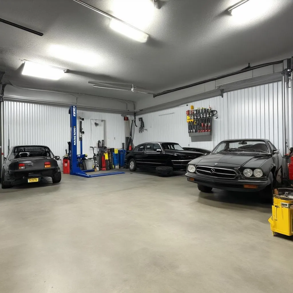 Spacious garage workshop