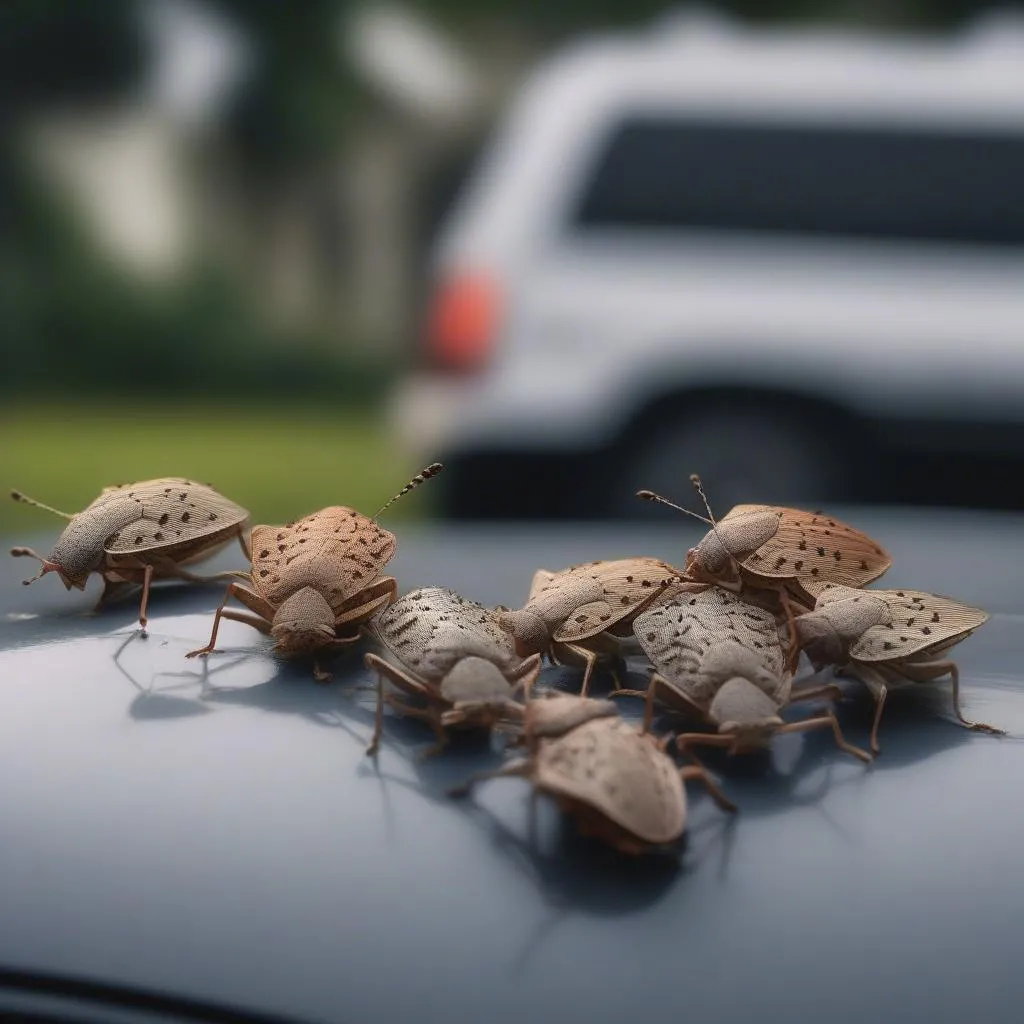 Stink Bugs On a Car