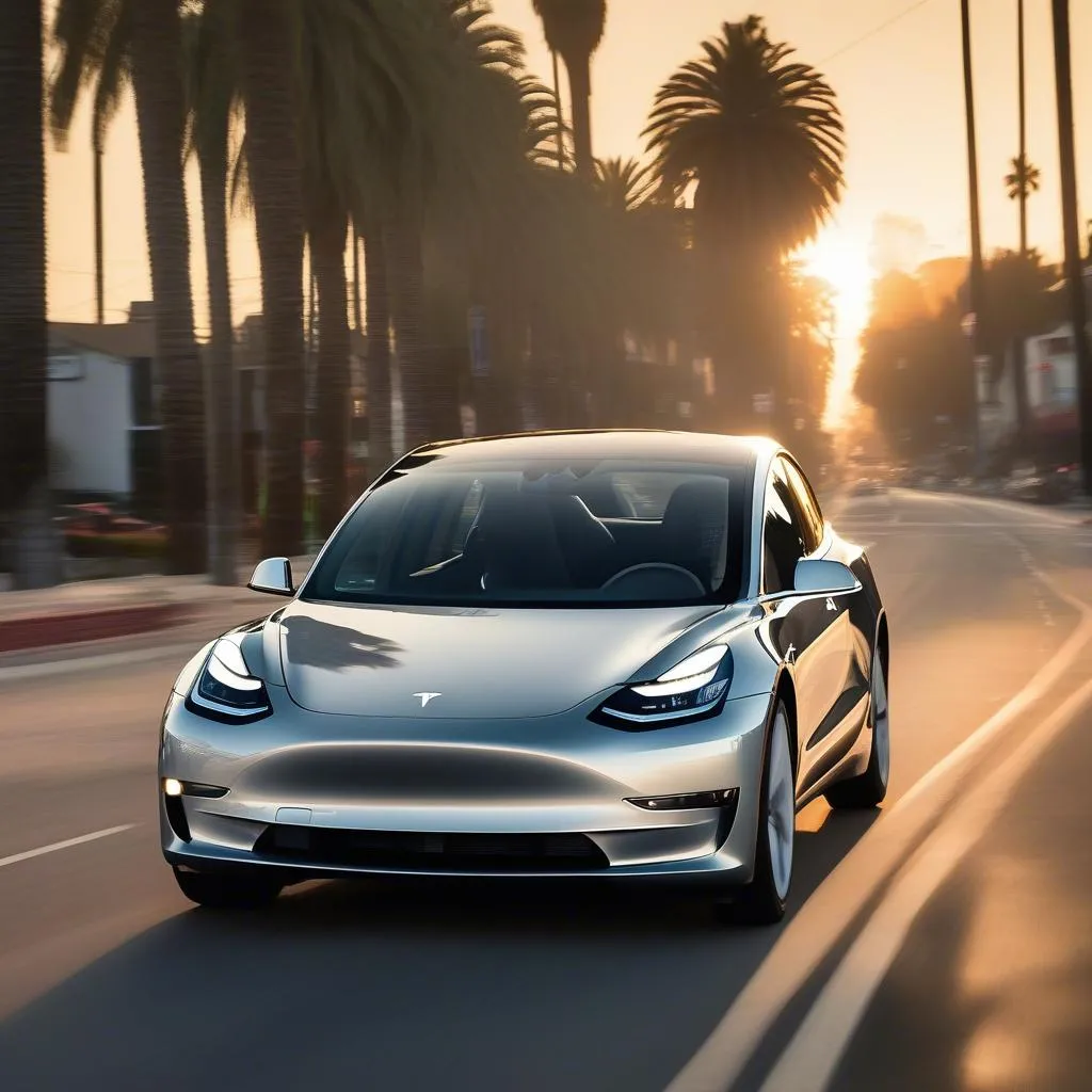 Tesla Model 3 Sunset Boulevard