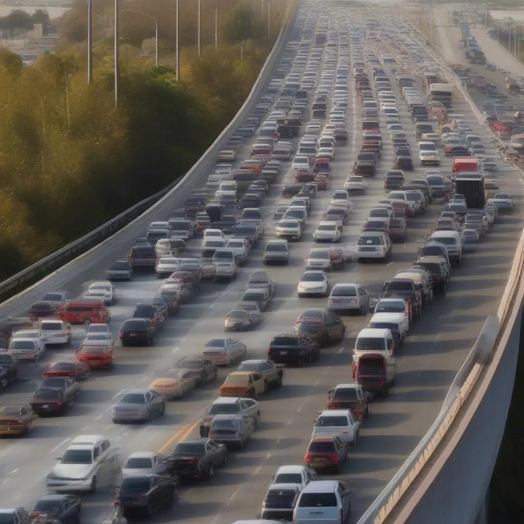 Traffic Jam on Highway