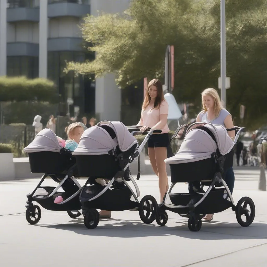 Triple Stroller with Infant Car Seats