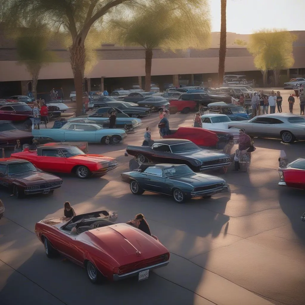 Car clubs gathering in Tucson, AZ