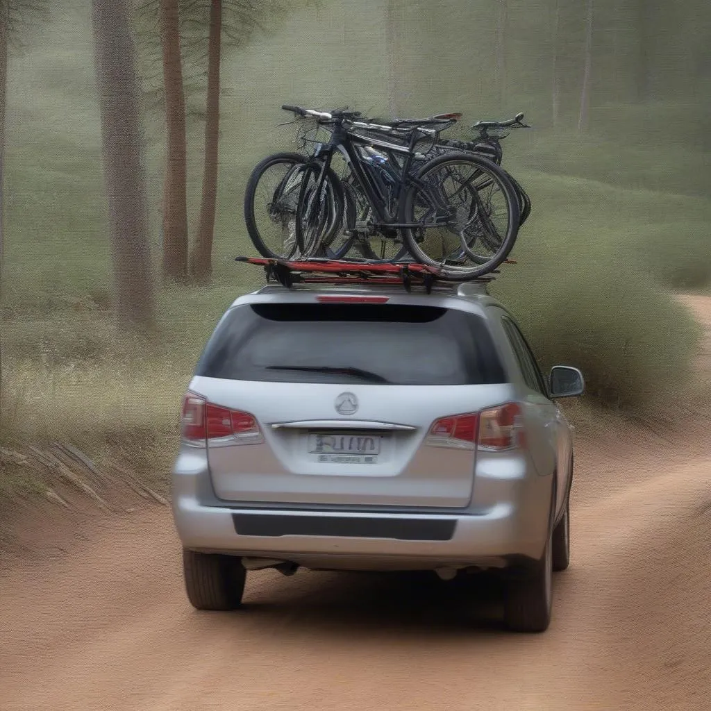 Two Bicycle Car Rack with Mountain Bikes