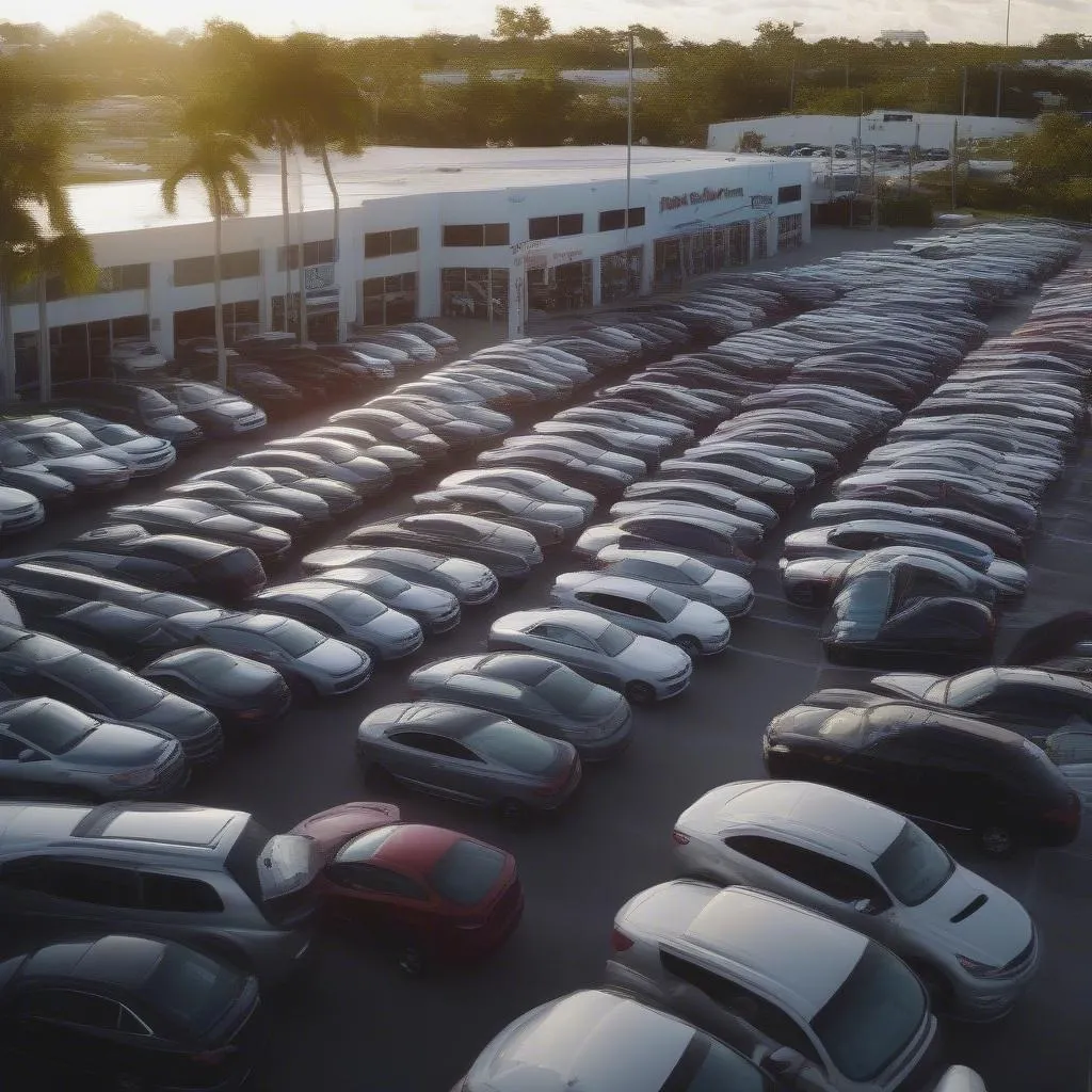 Used car lot in Hialeah