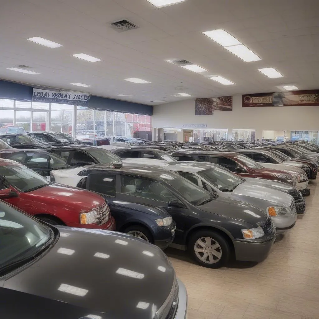 Used Car Motor Mall Grand Rapids MI Showroom: A showroom with a variety of used cars