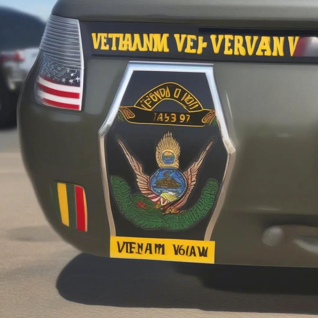 A Vietnam Veteran Car Decal Featuring a Personalized Message