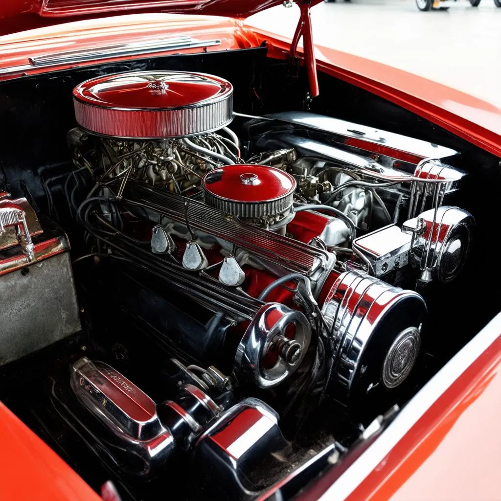 Vintage Car Engine on Display