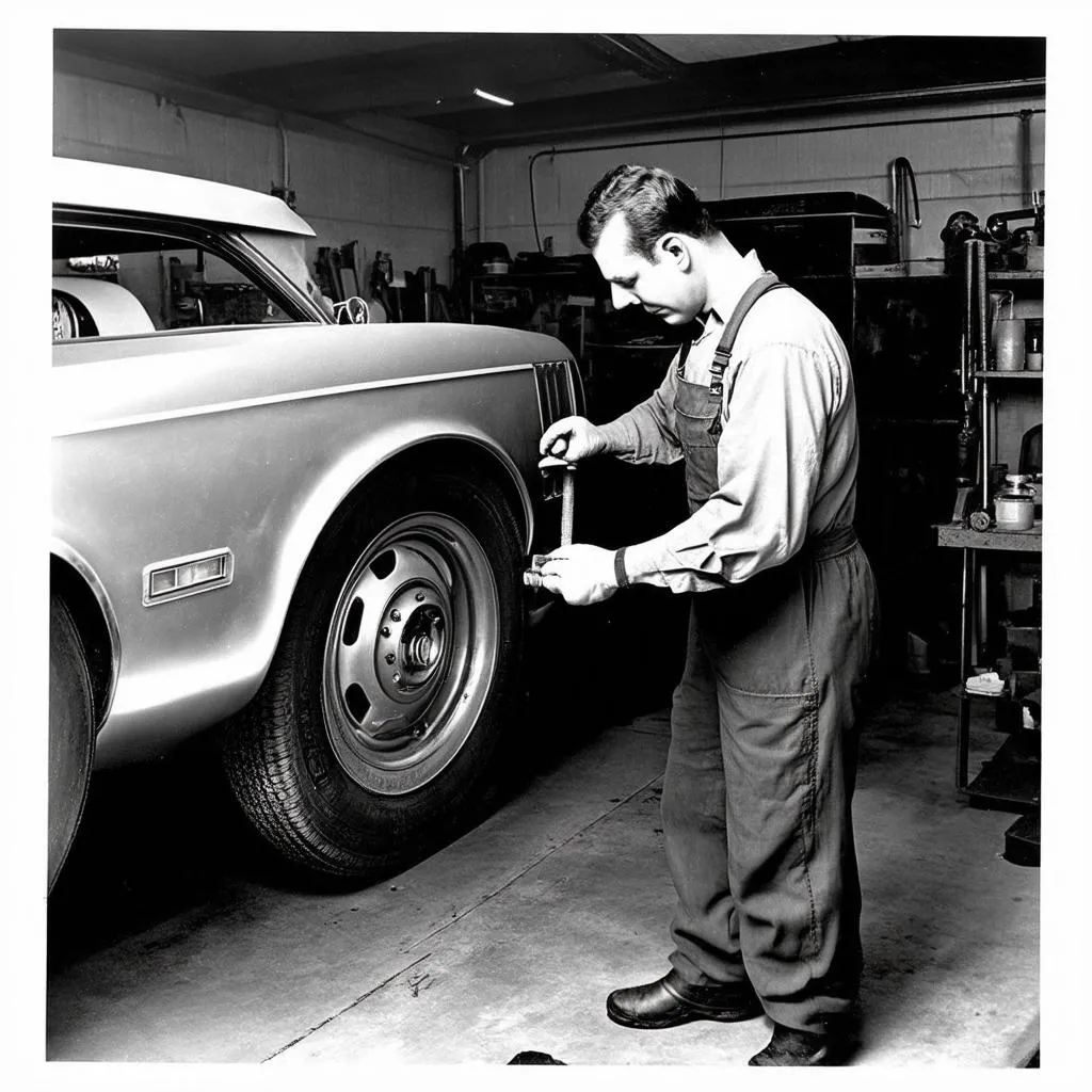 Vintage Mechanic at Work