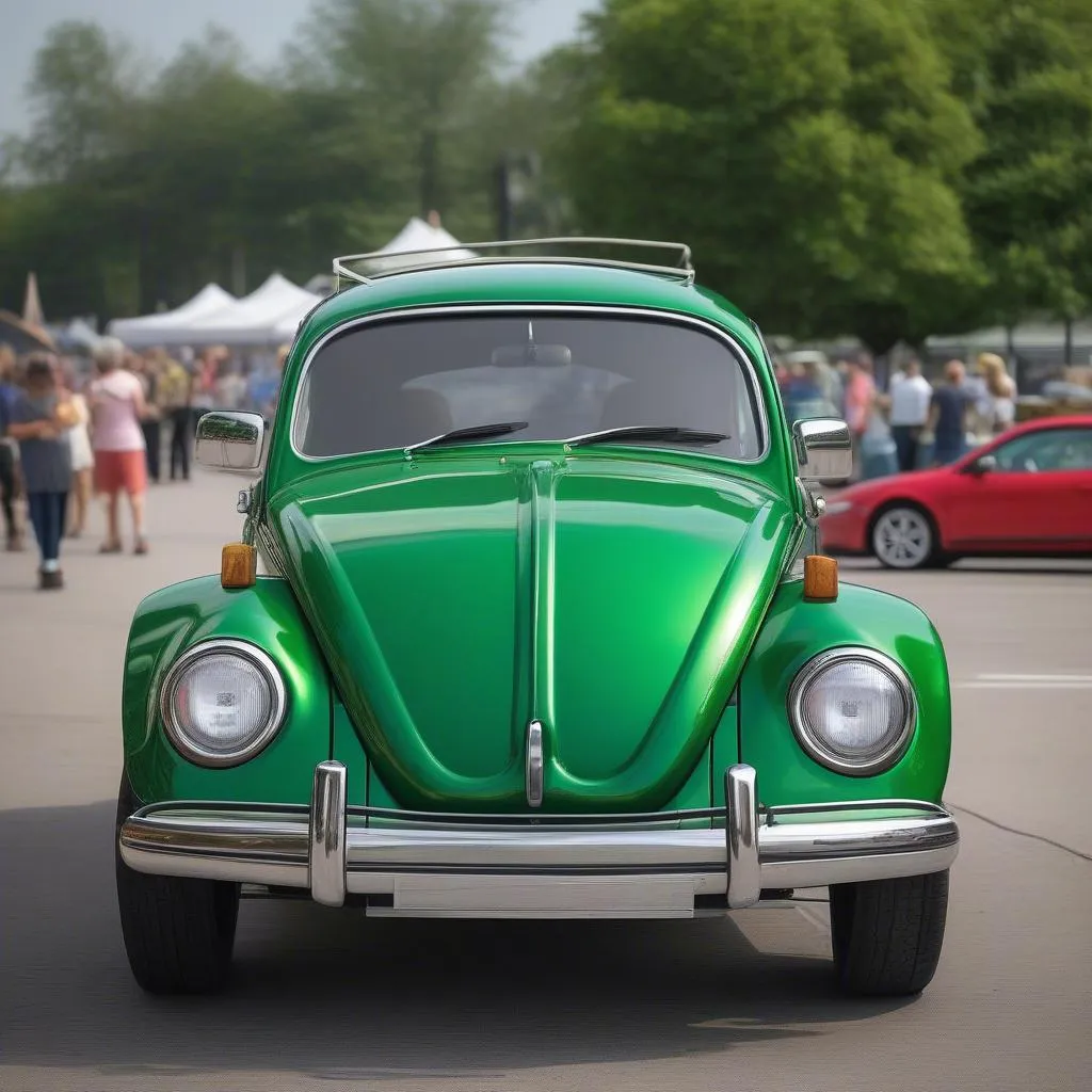 Classic Volkswagen Beetle at a Car Show