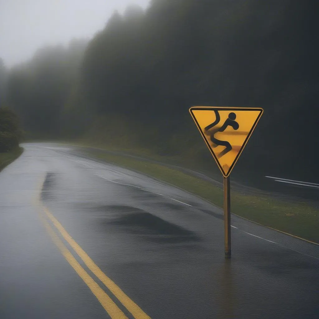 wet road caution