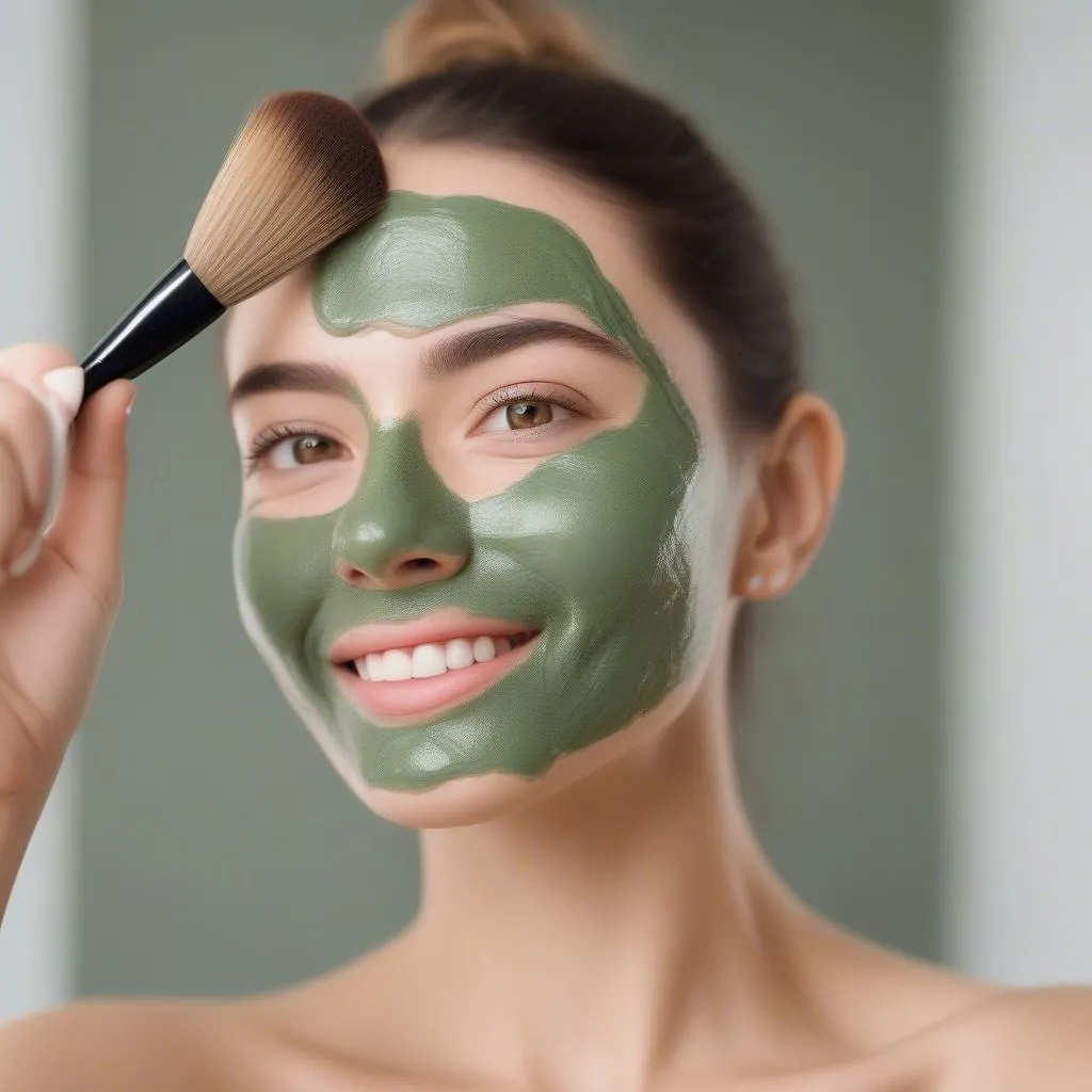 Woman Applying Natural Face Mask