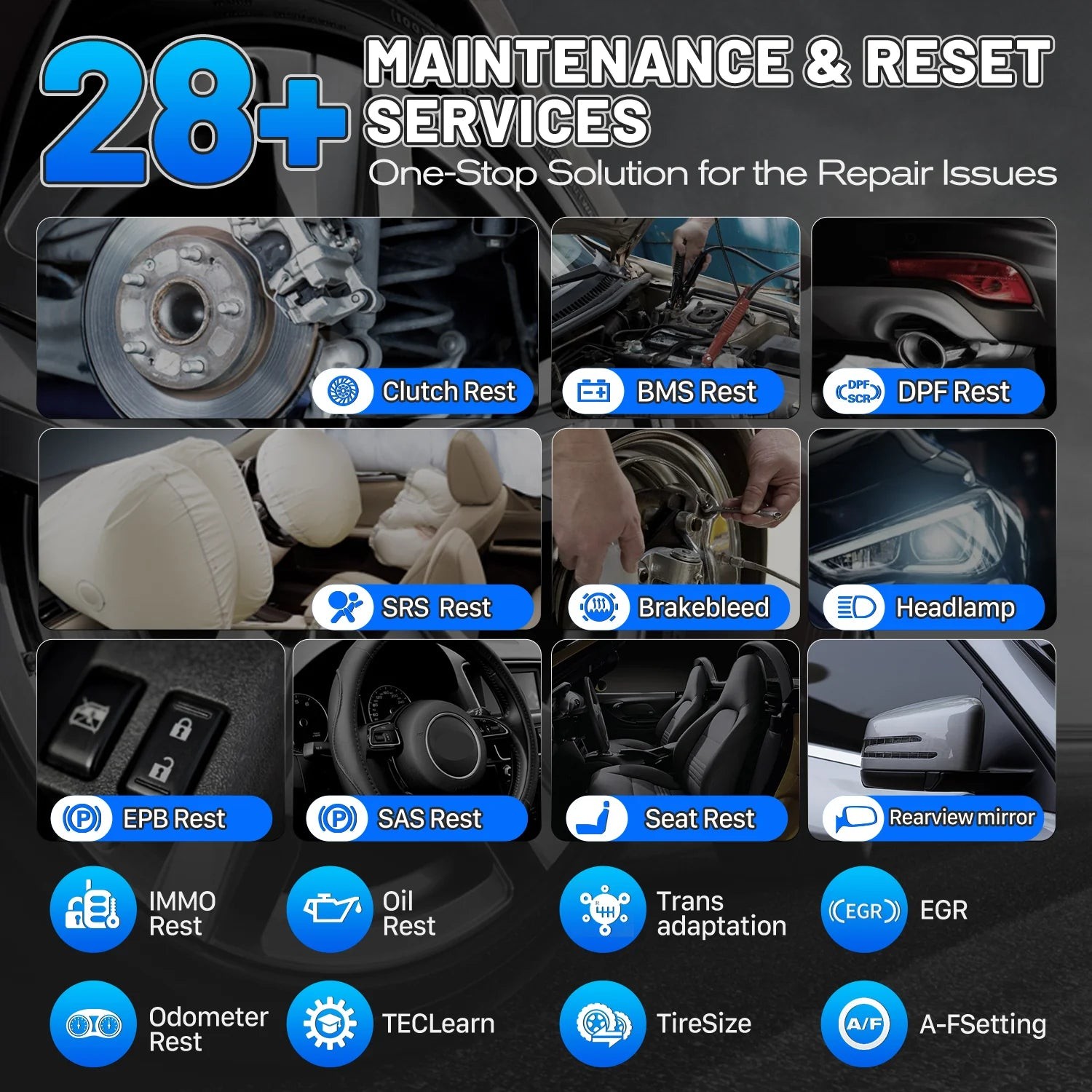 Autel MX808S Service Functions Menu