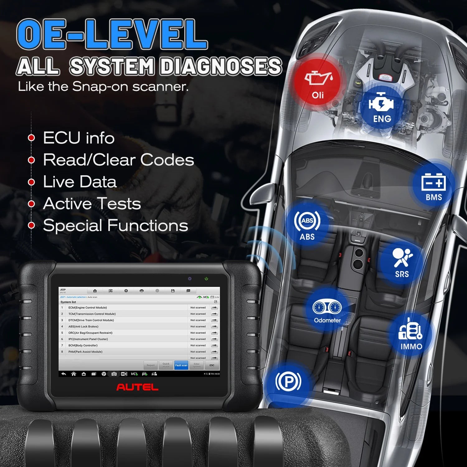 Autel MX808S Full System Diagnostic Display