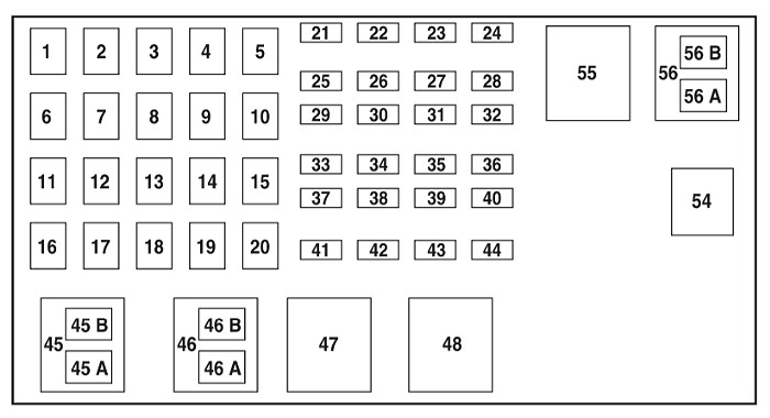 Power Distribution Box Diagram for a 2004 Ford Ranger 2.3L Engine