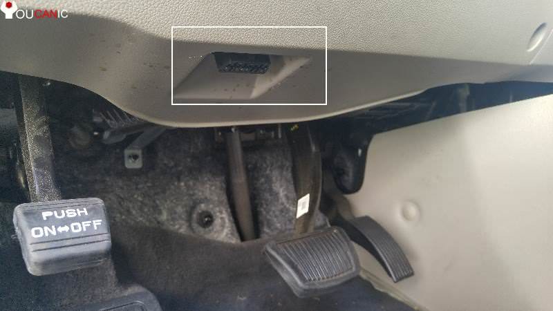 2019 Kia Sedona OBD2 Port Location under Dashboard