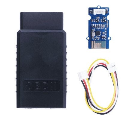 Contents of the Wireless CAN BUS OBD-II RF Development Kit including transmitter, receiver and cable