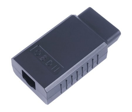 Wireless OBD-II transmitter encased for protection and easy vehicle connection