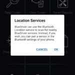 BlueDriver App Location Services Prompt on Android