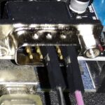 Oscilloscope output showing continuous CAN data transmission