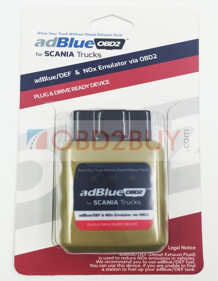 adblue obd2 emulator interface plugged into OBD2 port