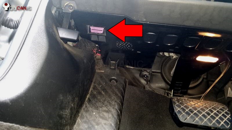 2013 Audi A6 OBD2 Port Location under dashboard