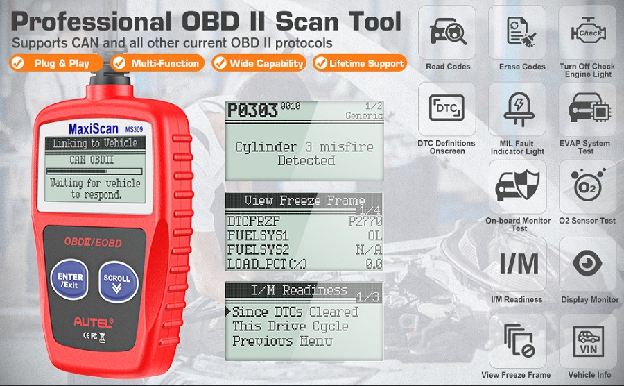 Autel MaxiScan MS309 OBD2 Scanner