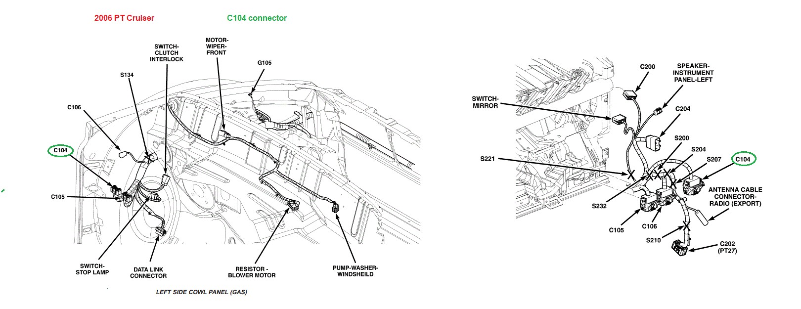 Connector C104 Location Diagram